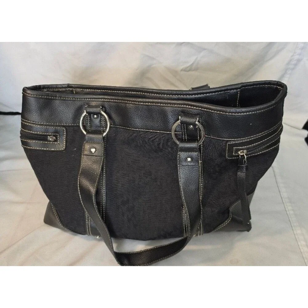 NY&C New York & Company Black Logo Tote Shoulder Bag Purse Handbag